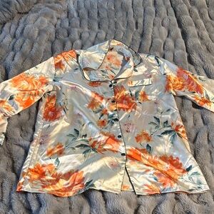 Floral Satin Pajamas